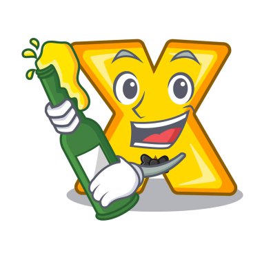Maskot izole işareti simgesi bira ile çarpın
