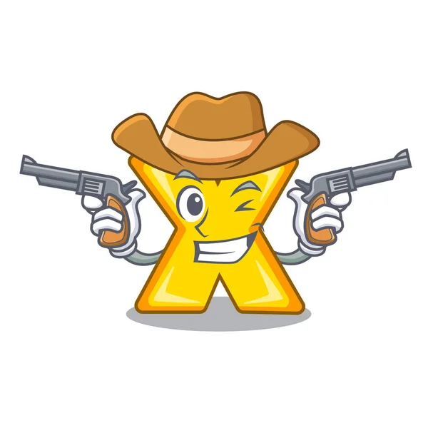 Cowboy personagem cartoon multiplicar sinal para o logotipo — Vetor de Stock