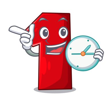 Saat bir numaralı işaret parmağı ile karikatür