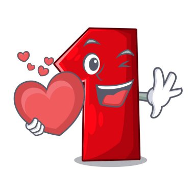 Kalp karikatür şampiyon için bir numara ile