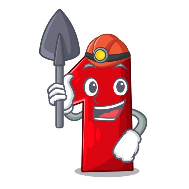 Madenci karikatür şampiyon vektör çizim için bir numara