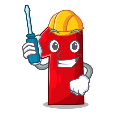 Otomotiv plastik maskotu izole bir numara