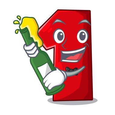 Bira plastik maskotu izole bir numara ile