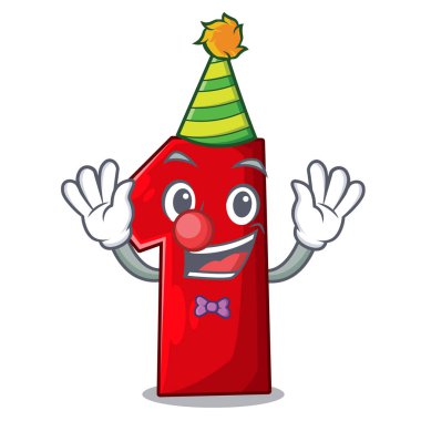 Palyaço plastik numaralı maskot izole