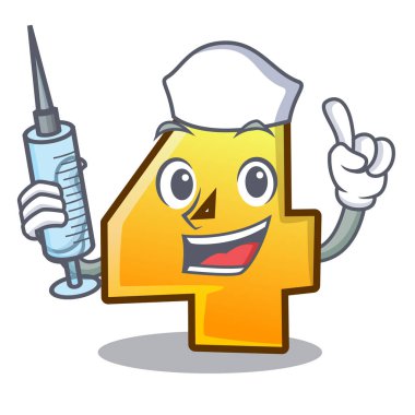 Dört numaralı vektör çizim ile karikatür çit