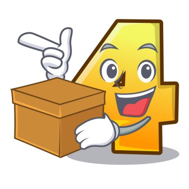 Dört numaralı vektör çizim ile karikatür çit