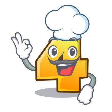 Dört numaralı vektör çizim ile karikatür çit