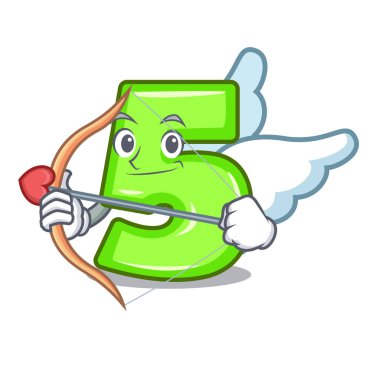 Aşk tanrısı karakter sayısı beş, ahşap kapı vektör çizim