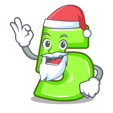 Noel Baba çizgi film sayı beş üzerinde oyulmuş taş vektör İllüstrasyonu