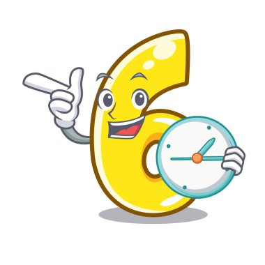 Saat çizgi film altıncı ile yol vektör çizim