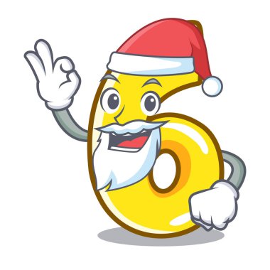 Noel hediye ile dört maskot vektör illüstrasyon izole numara