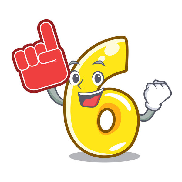 Шестой пенопластовый палец на векторной иллюстрации талисмана
