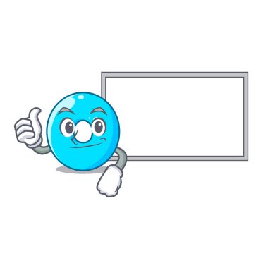 Kurulu ile karakter vektör çizim sıfır numaraya thumbs up