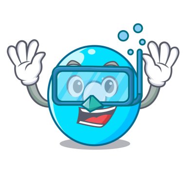 Sıfır bir karikatür vektör çizim dalış