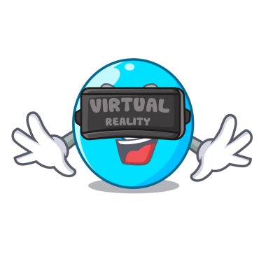 Sanal gerçeklik sıfır mavi renk vektör çizim karikatür