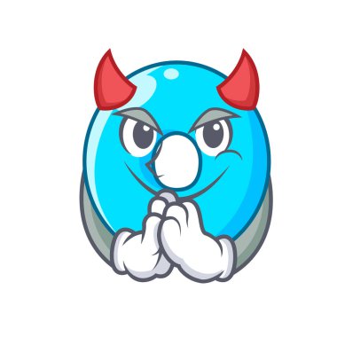 Şeytan sıfır mavi renk vektör çizim karikatür