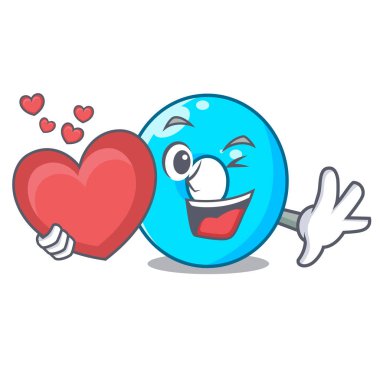 Kalp ile sıfır renk mavi vektör çizim karikatür