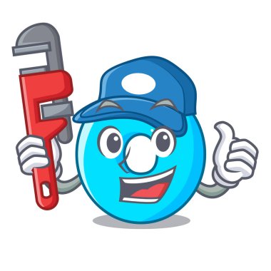 Tesisatçı numarası sıfır maskot vektör illüstrasyon izole