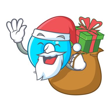 Noel Baba hediye numaralı maskot vektör illüstrasyon izole sıfır