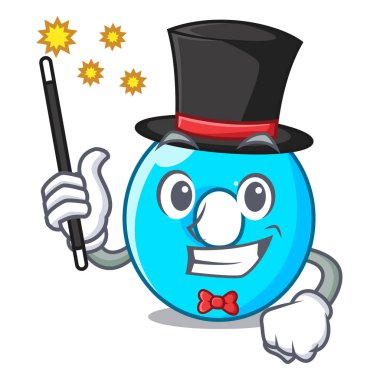 Sihirbaz numarası sıfır maskot vektör illüstrasyon izole