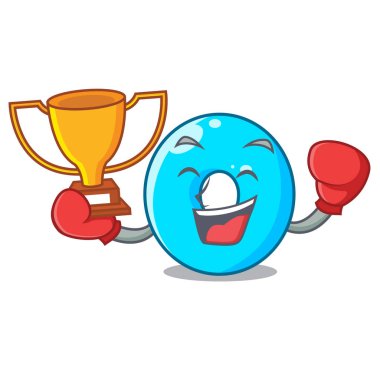 Kazanan sayı sıfır maskot vektör illüstrasyon izole boks