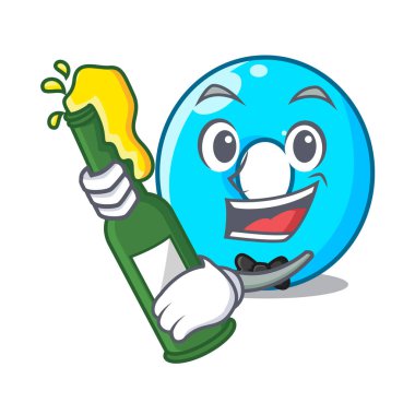 Bira numarasıyla maskot vektör illüstrasyon izole sıfır