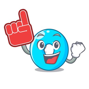 Parmak numarası sıfır maskot vektör illüstrasyon izole köpük