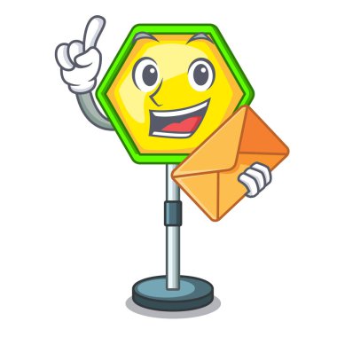 Trafik işaretleri trafik yol vectwith zarf veya illüstrasyon karikatür