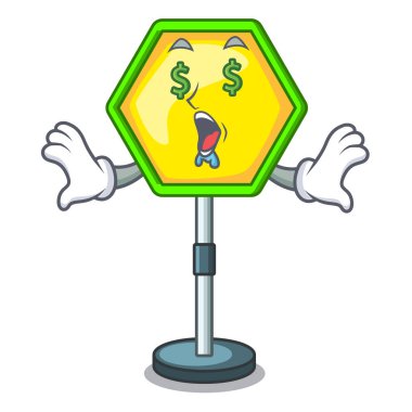 Maskot vektör illüstrasyon izole para göz trafik işaretleri