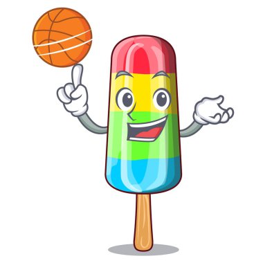 vcolorful dondurma karikatür vektör çizim üzerinde sopa