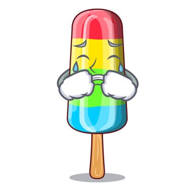 Çizgi film renkli dondurma içki vektör çizim için ağlıyor