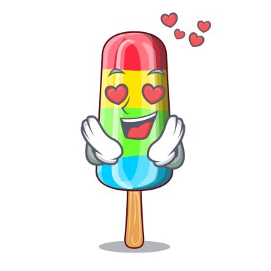 Aşk karikatür renkli dondurma içinde içki vektör çizim için