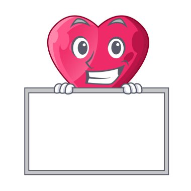 Dondurma karikatür vektör çizim kurulu çikolata kalp ile sırıtarak