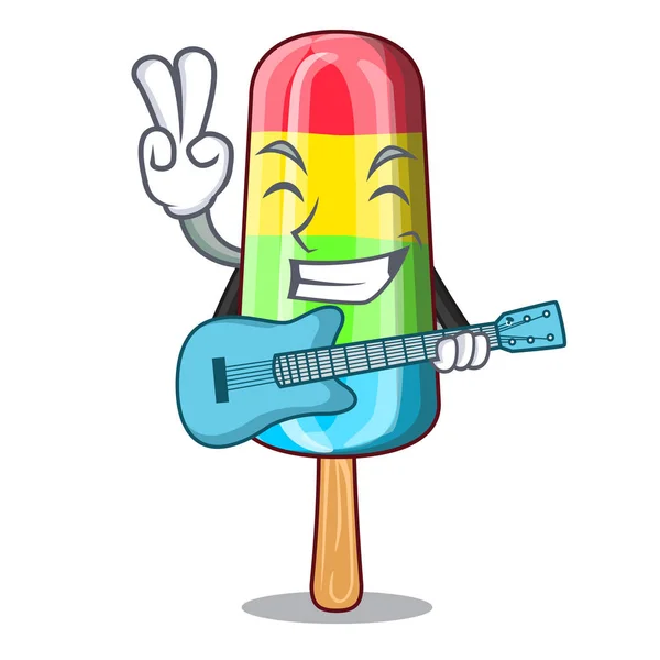 ギター漫画カラフルなアイス クリーム ドリンク ベクトル図 — ストックベクタ