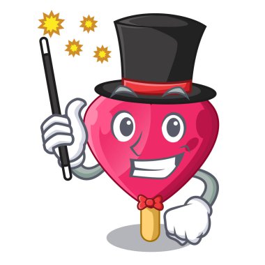 Sihirbaz şekilli kalp dondurma maskot vektör çizim