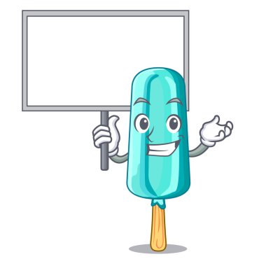 Yönetim Kurulu meyve dondurma sopa karikatür vektör çizim üzerinde getir.