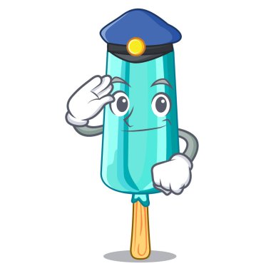 Polis meyve dondurma sopa karikatür vektör çizim üzerinde
