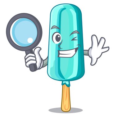 Dedektif dondurma sana karakter kiraz vektör çizim şeklinde