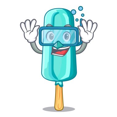 Dondurma dalış karakter sana kiraz vektör çizim şeklinde