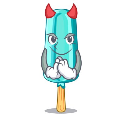 Şeytan dondurma sopa karikatür vektör çizim ile şeklinde