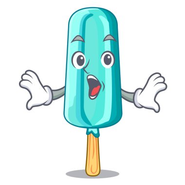 Sürpriz sopa karikatür vektör çizim ile şeklinde dondurma