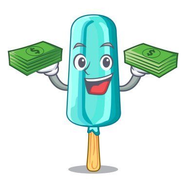 Para dondurma ile sopa karikatür vektör çizim ile şeklinde