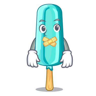 Sessiz dondurma maskot vektör çizim çubuğa şeklinde