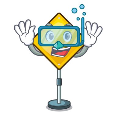 Karakter ünlem işareti vektör çizim şeklinde dalış uyarı dikkat işareti