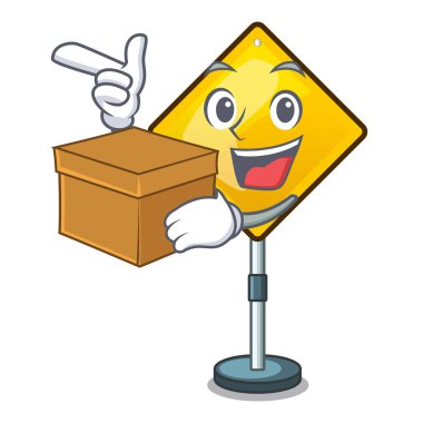 Dikkat işareti şeklinde karakter ünlem işareti vektör çizim uyarı kutusu