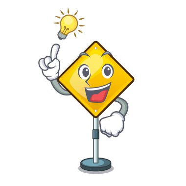 Uyarı işareti ünlem işareti maskot vektör çizim ile bir fikrim var.