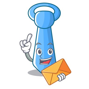 Zarf ile erkek kravat tasarım sevgi vektör çizim şeklinde karakter