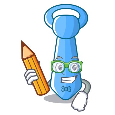 Öğrenci erkek kravat tasarım sevgi vektör çizim şeklinde karakter