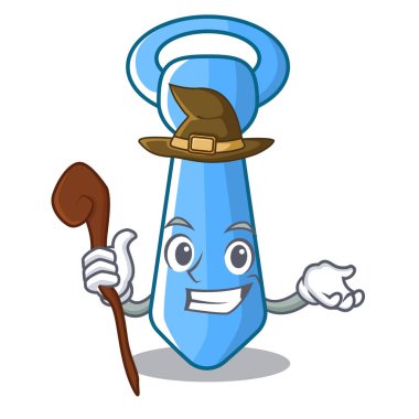 Cadı çizgili erkek kravat simgesinde karikatür vektör çizim