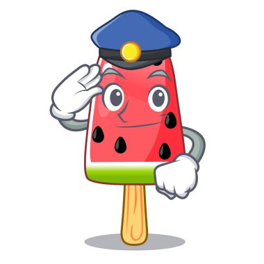 Polis karpuz karikatür vektör çizim şeklinde buz yaz